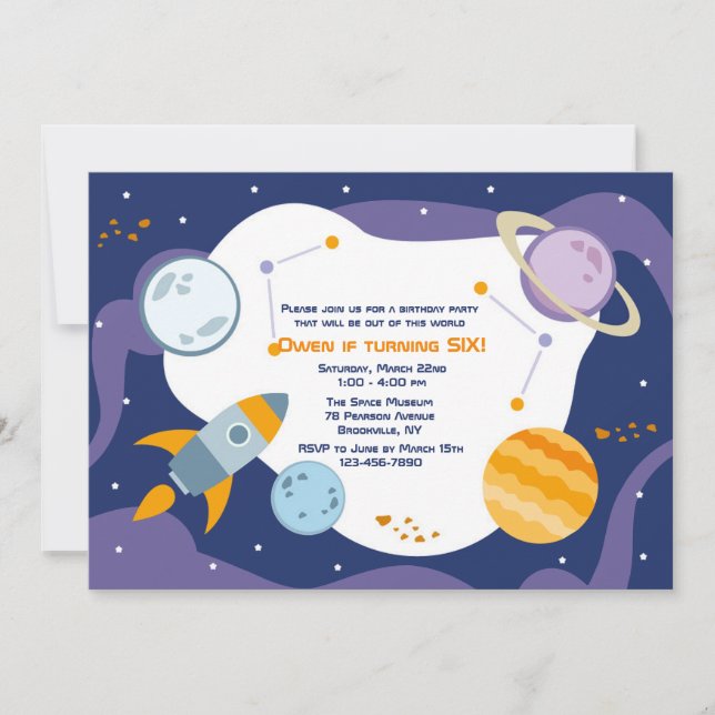 Invitación de vuelo al espacio (Anverso)