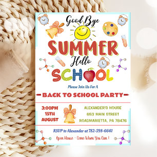Invitación De vuelta a la escuela Adiós Escuela de Verano Sal
