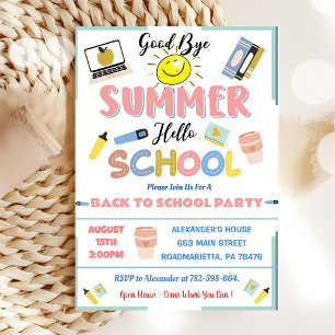 Invitación De vuelta a la escuela Adiós Escuela de Verano Sal