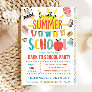 Invitación De vuelta a la escuela Adiós Escuela de Verano Sal