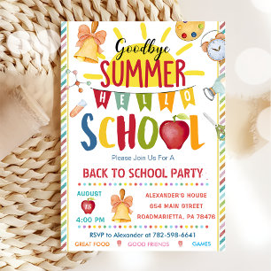 Invitación De vuelta a la escuela Adiós Escuela de Verano Sal