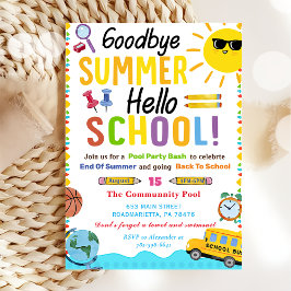 Invitación De vuelta a la escuela GoodBye Summer Hello School