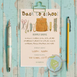 Invitación De vuelta a la escuela, los amigos proveen fondos 