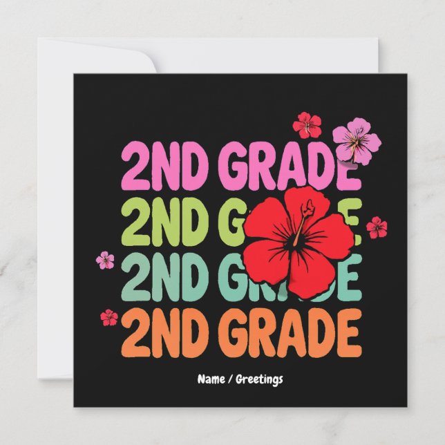 Invitación De vuelta a la escuela primer día de segundo curso (Anverso)