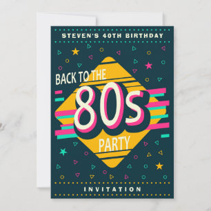 Invitación De vuelta a la fiesta de cumpleaños de los 80