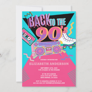 Invitación De vuelta a la fiesta de cumpleaños de los 90