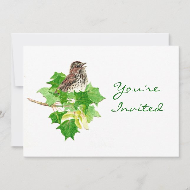 Invitación De vuelta a la naturaleza, resplandeciente, pájaro (Anverso)