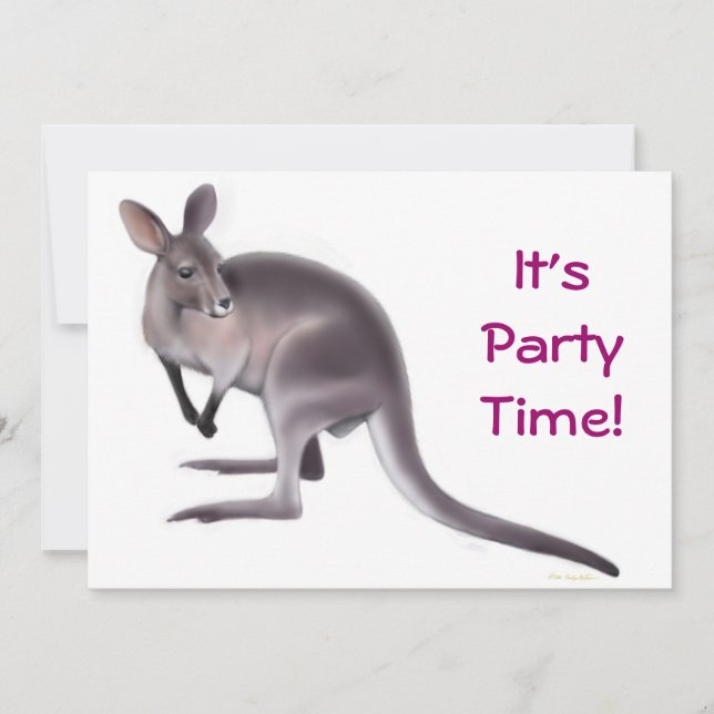 Invitación de Wallaby Party (Anverso)