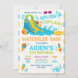 Invitación de Water Slide Bash, Water Slide editab