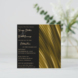 Invitación de Wavey Gold Wedding
