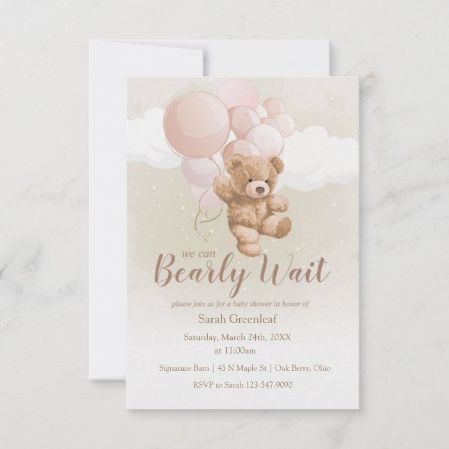 Invitación de We Can Bearly Wait (Anverso)