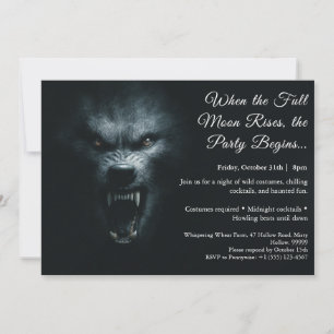 Invitación de Werewolf Howl Halloween para fiesta 