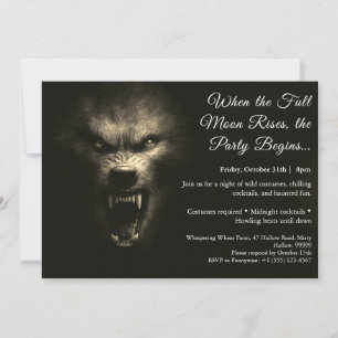 Invitación de Werewolf Howl Halloween para fiesta
