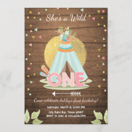 Invitación de Wild One cumpleaños Teepee Boho Chic
