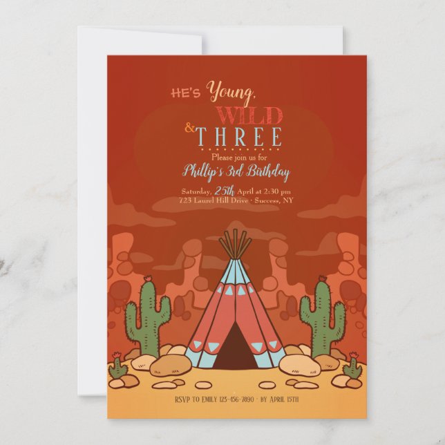 Invitación de Wild West (Anverso)