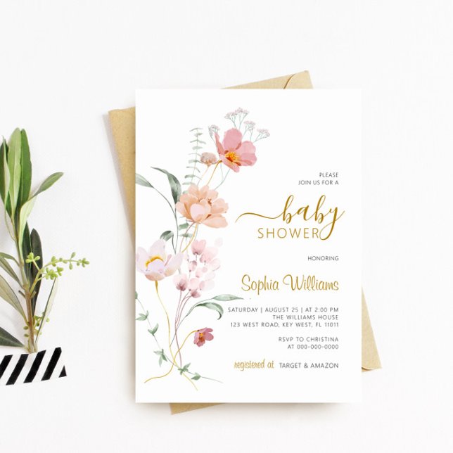 Invitación de Wildflowers Gentle Baby Shower (Subido por el creador)