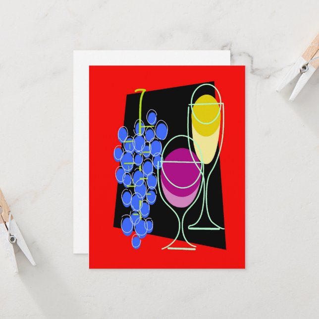 Invitación de Wine party, añadir texto de edición, (Anverso/Reverso In Situ)