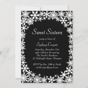Invitación de Winter Lace Sweet Dieciséis