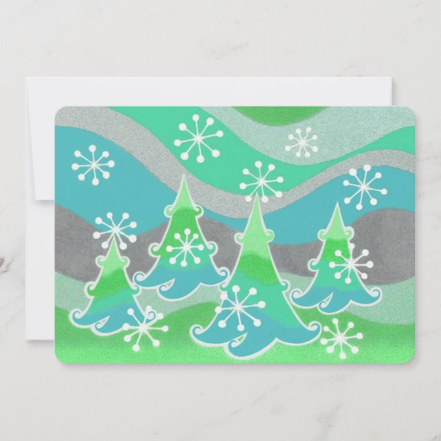 Invitación de Winter Trees Green (Anverso)