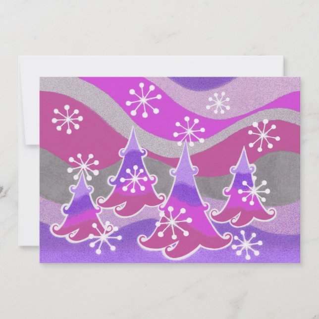 Invitación de Winter Trees Purple (Anverso)