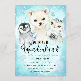 Invitación de Winter Wonderland Baby Shower Boy