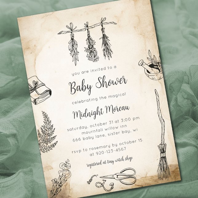 Invitación de Witch Baby Shower (Subido por el creador)