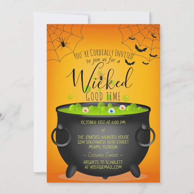 Invitación de Witch's Cauldron (Anverso)