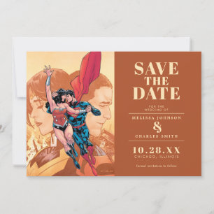 Invitación de Wonder Woman y Superman para guardar