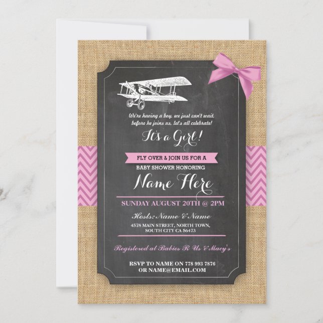 Invitación de Wood del Fiesta de Baby Shower de Vi (Anverso)