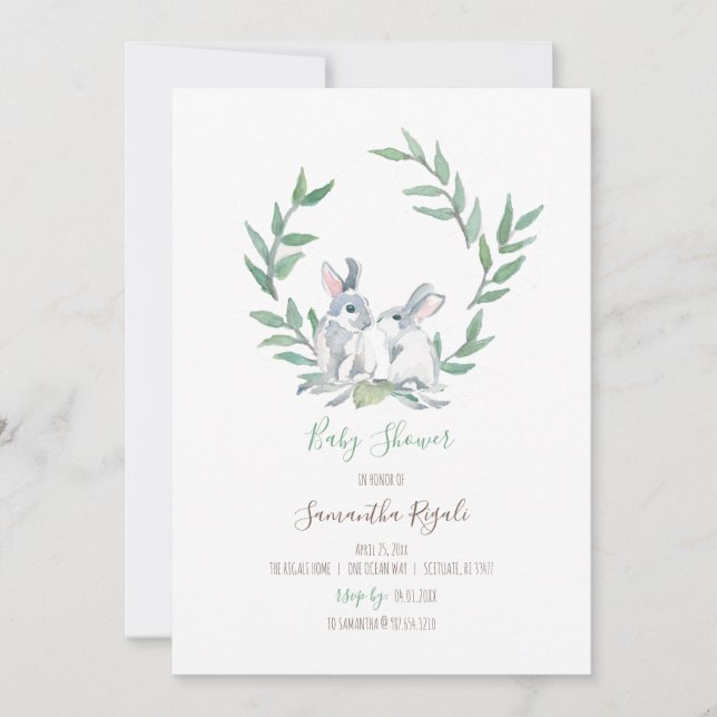 Invitación de Woodland Baby Shower Género Neutral (Anverso)