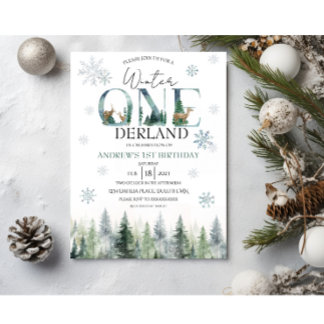 Invitación de Woodland Winter ONEderland
