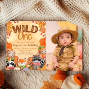 Invitación de Woodlands Wild One con foto
