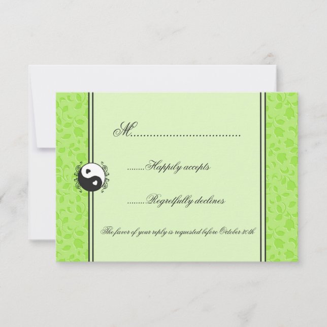 Invitación de Yin y Yang Wedding RSVP (Anverso)