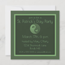 Invitación de Yin Yang Shamrock St. Patrick's Day