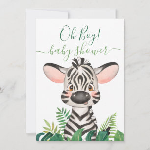 Invitación de zebra de Baby Shower Jungle