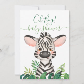 Invitación de zebra de Baby Shower Jungle