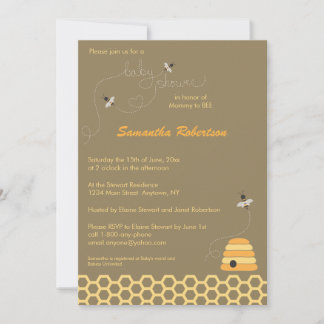 Invitación de zumbido de Baby Shower de las abejas