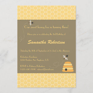 Invitación de zumbido del cumpleaños de las abejas