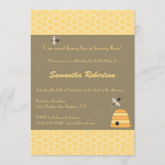 Invitación de zumbido del cumpleaños de las abejas