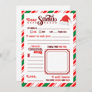 Invitación “Dear Santa” Letter
