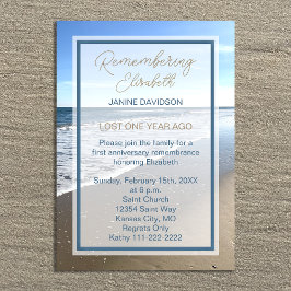 Invitación Death Anniversary Beautiful Beach