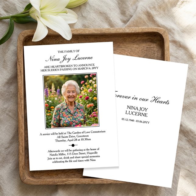 Invitación Death Notice and Funeral Invitation with Photo (Subido por el creador)