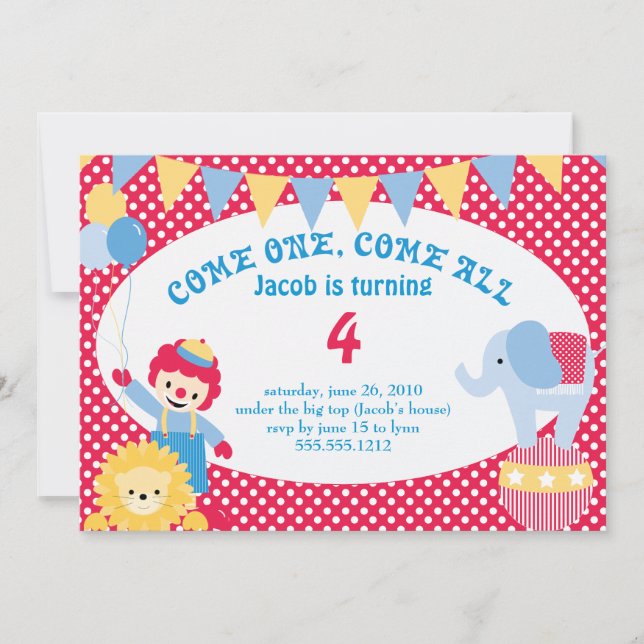 Invitación debajo de la cima: cumpleaños de los niños (Anverso)