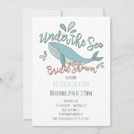 Invitación Debajo de la ducha de novias de ballena marina