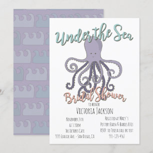 Invitación Debajo de la ducha nupcial del pulpo del mar