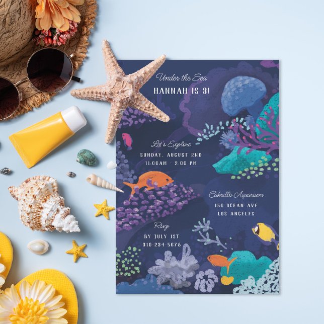 Invitación Debajo de la fiesta de cumpleaños de Sea Aquarium  (Subido por el creador)