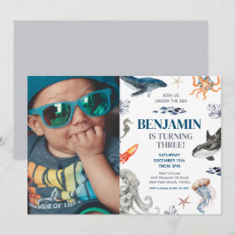 Invitación Debajo de la fiesta de cumpleaños Sea Photo Sea