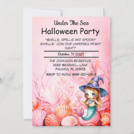 Invitación Debajo de la fiesta de Halloween en el mar