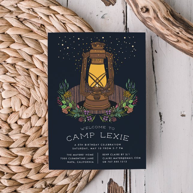 Invitación Debajo de las estrellas | Camping Cumpleaños Party (Subido por el creador)
