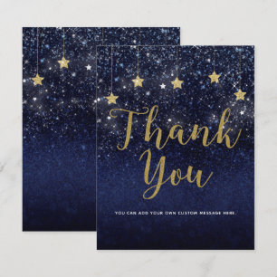 Invitación Debajo de las Estrellas Noche estrellada Oro Azul